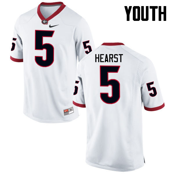 Youth Georgia Bulldogs #5 Garrison Hearst College Football Jerseys-White - Click Image to Close